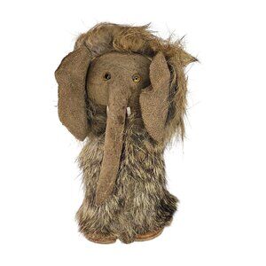 Vintage Handmade Fur Leather Suede Elephant Mammoth Figurine Poland